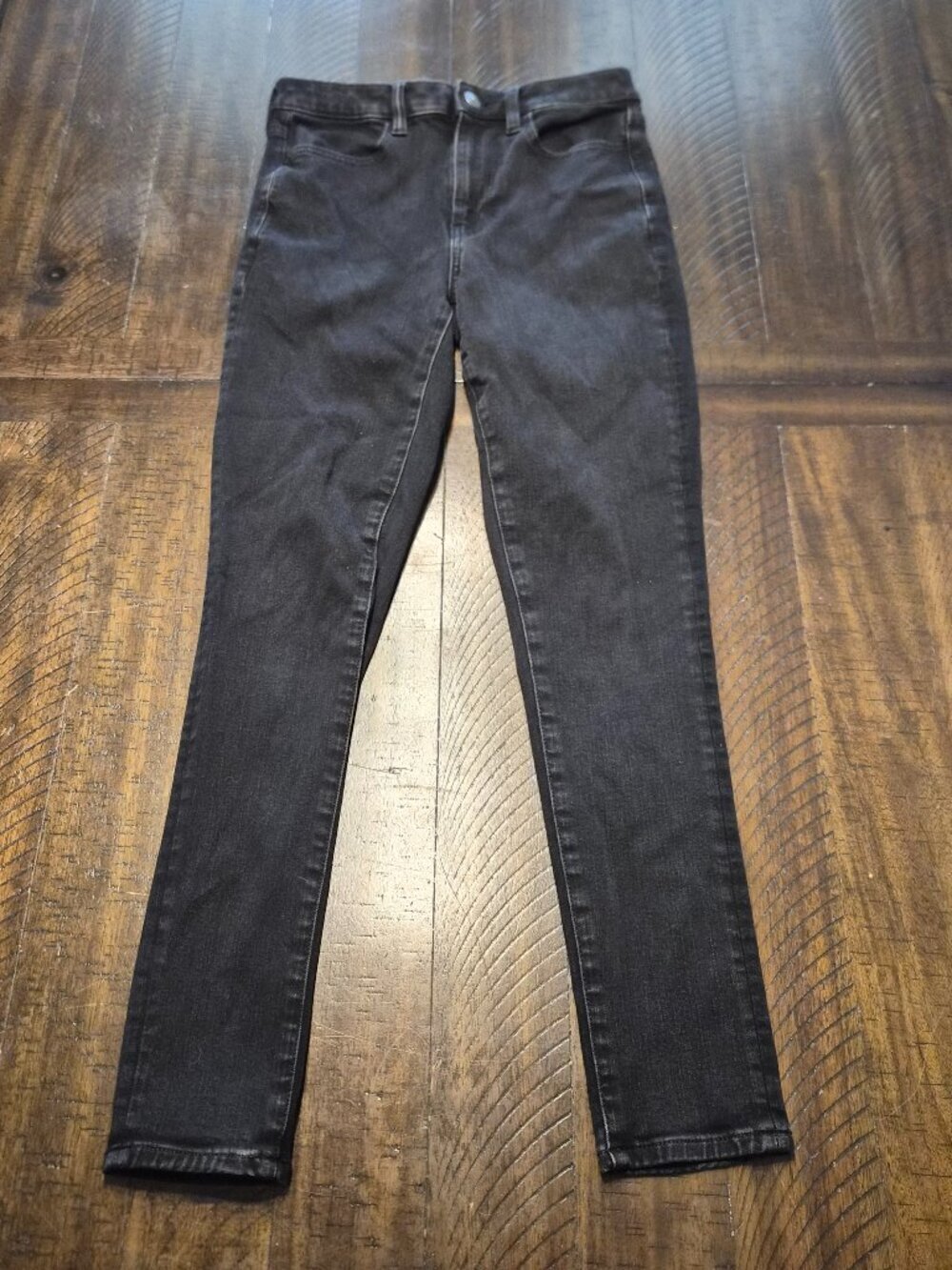 American Eagle Jeans Jegging Super Hi Rise Denim Womens Black Sz 6 Stretch G280
